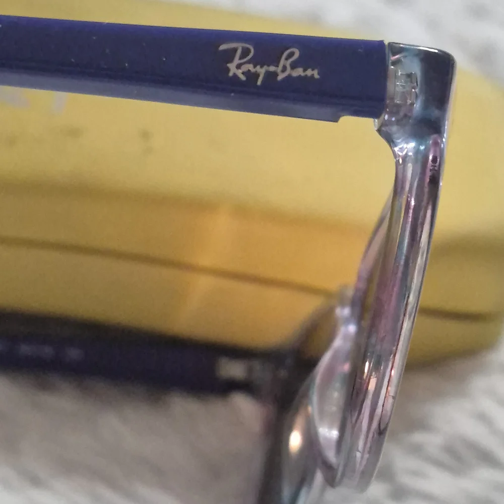 Ray-Ban Transparent Blue Sunglasses with Vibrant Case